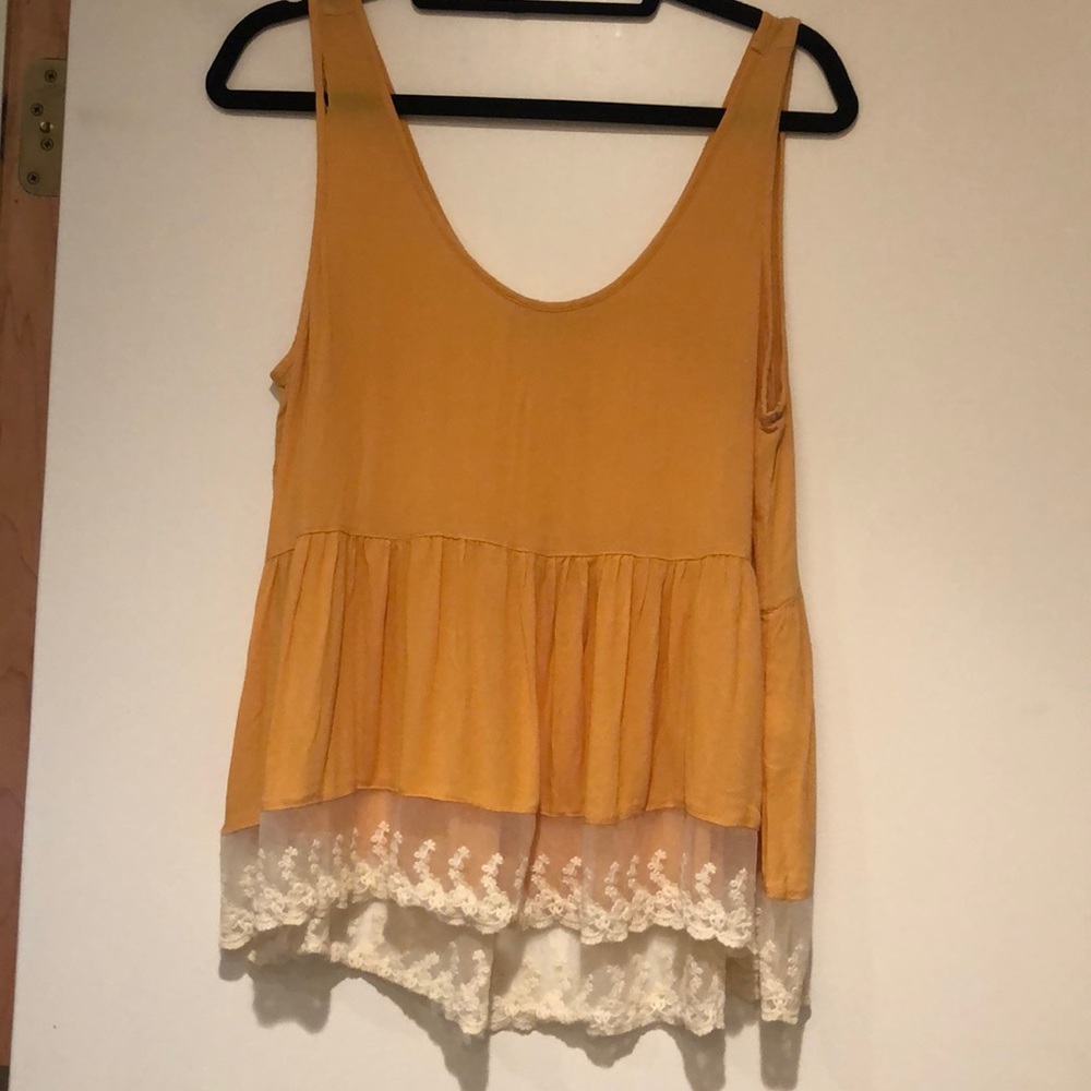 Mustard tank top blouse